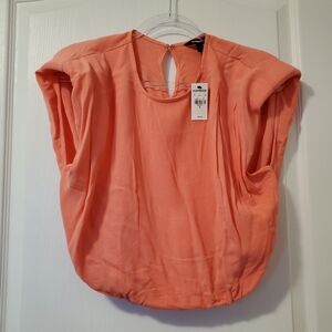 Express Peach Crop Top w/Shoulder Pads (size M)